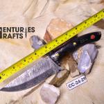 Rugged Precision: 10-Inch Damascus Steel Hunting Knife