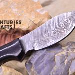 Hunting Ready: 6.5-Inch Damascus Steel skinning Knife